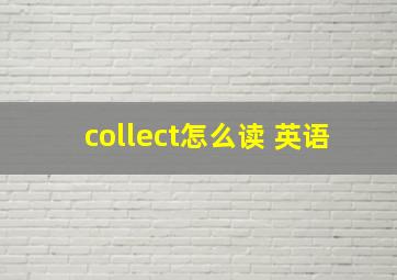 collect怎么读 英语